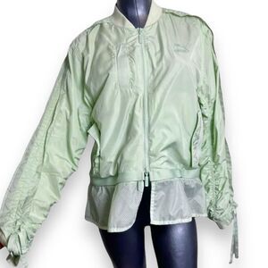 PUMA Mint Green Zip Windbreaker Jacket Drawstring // in great clean condition